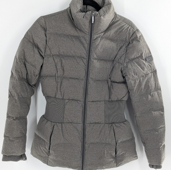 BCBGMaxazria Waist Puffer Winter Jacket  Size M Gray - Picture 1 of 6